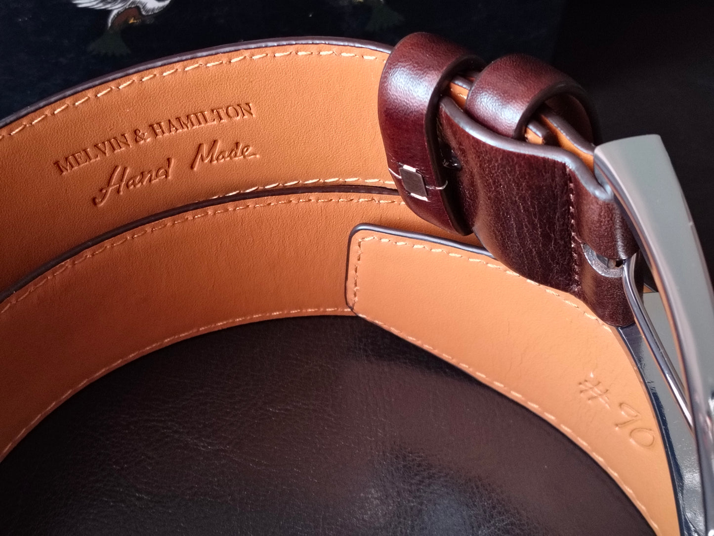 Herrengürtel Modell Larry 1 Farbe Crust Dunkelbraun Größe 90