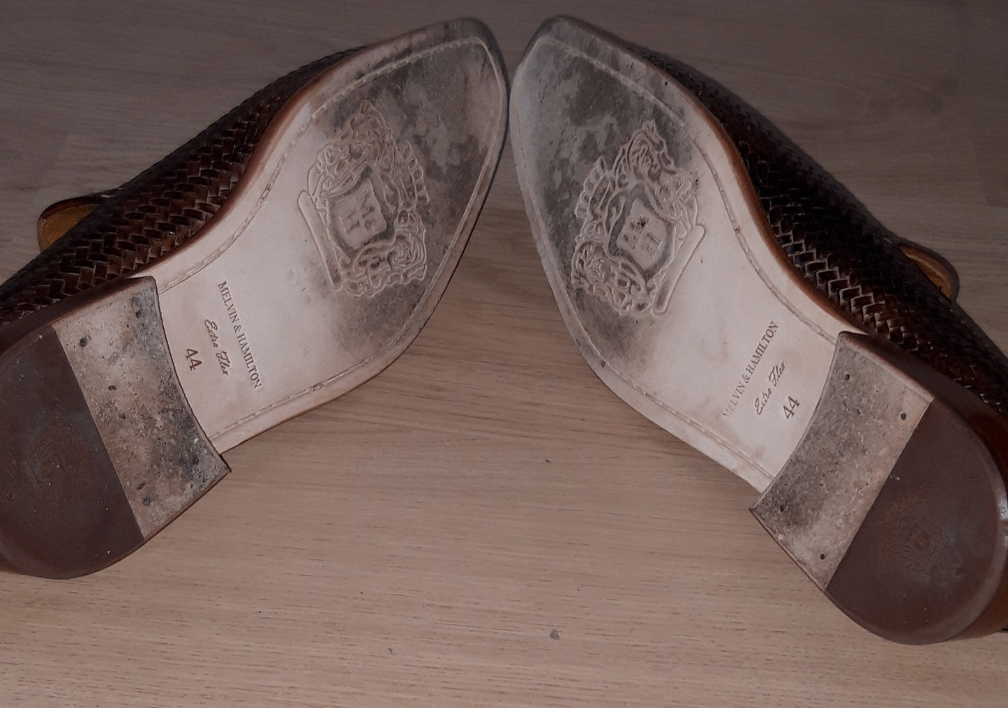 Leonardo - Geflochtene braune Loafer - Größe 44 nie getragen-