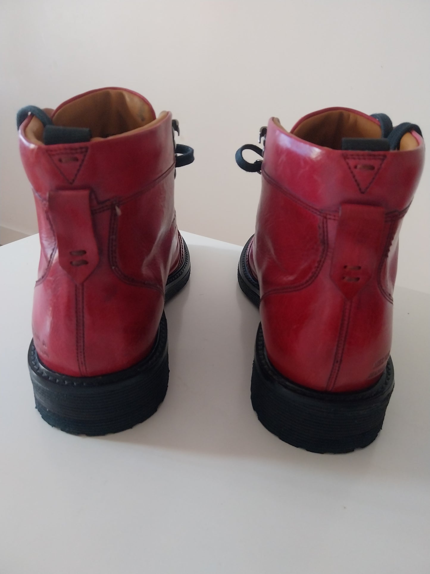Red ankle boots