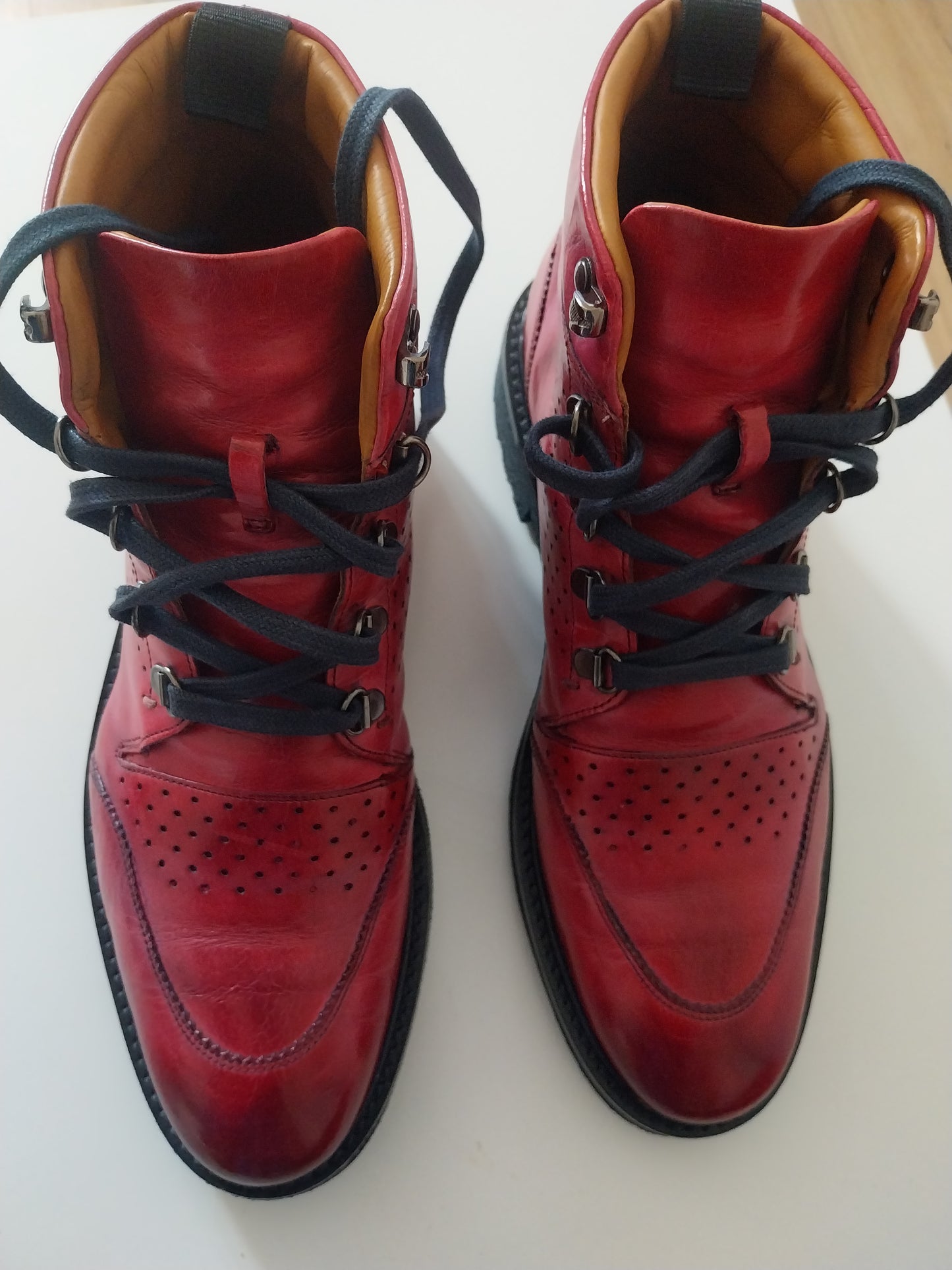 Red ankle boots