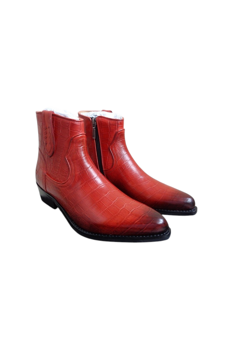 Superbes bottines Melvin & Hamilton modèle Shyla 2 Croco Ruby Pull