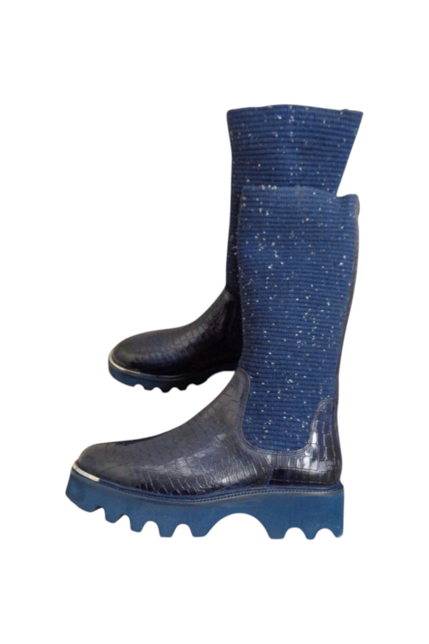 Bottes Elena 9 Vegas Crock Navy Textile Brina