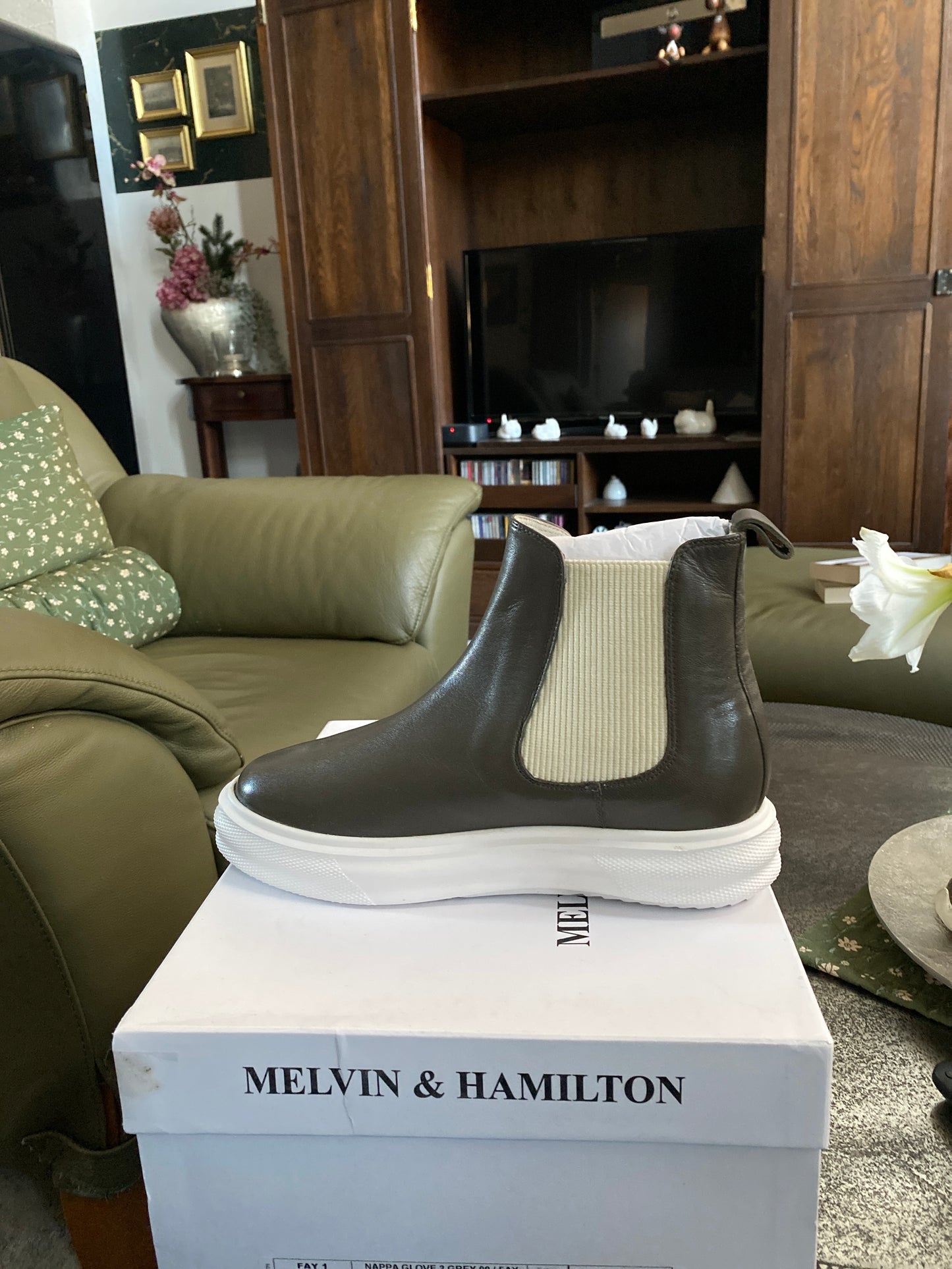 Green ankle boots