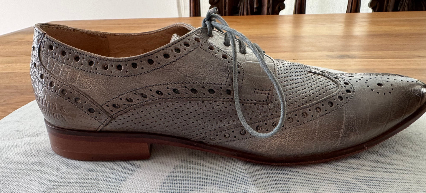 Graue Derby Schuhe Gr. 39
