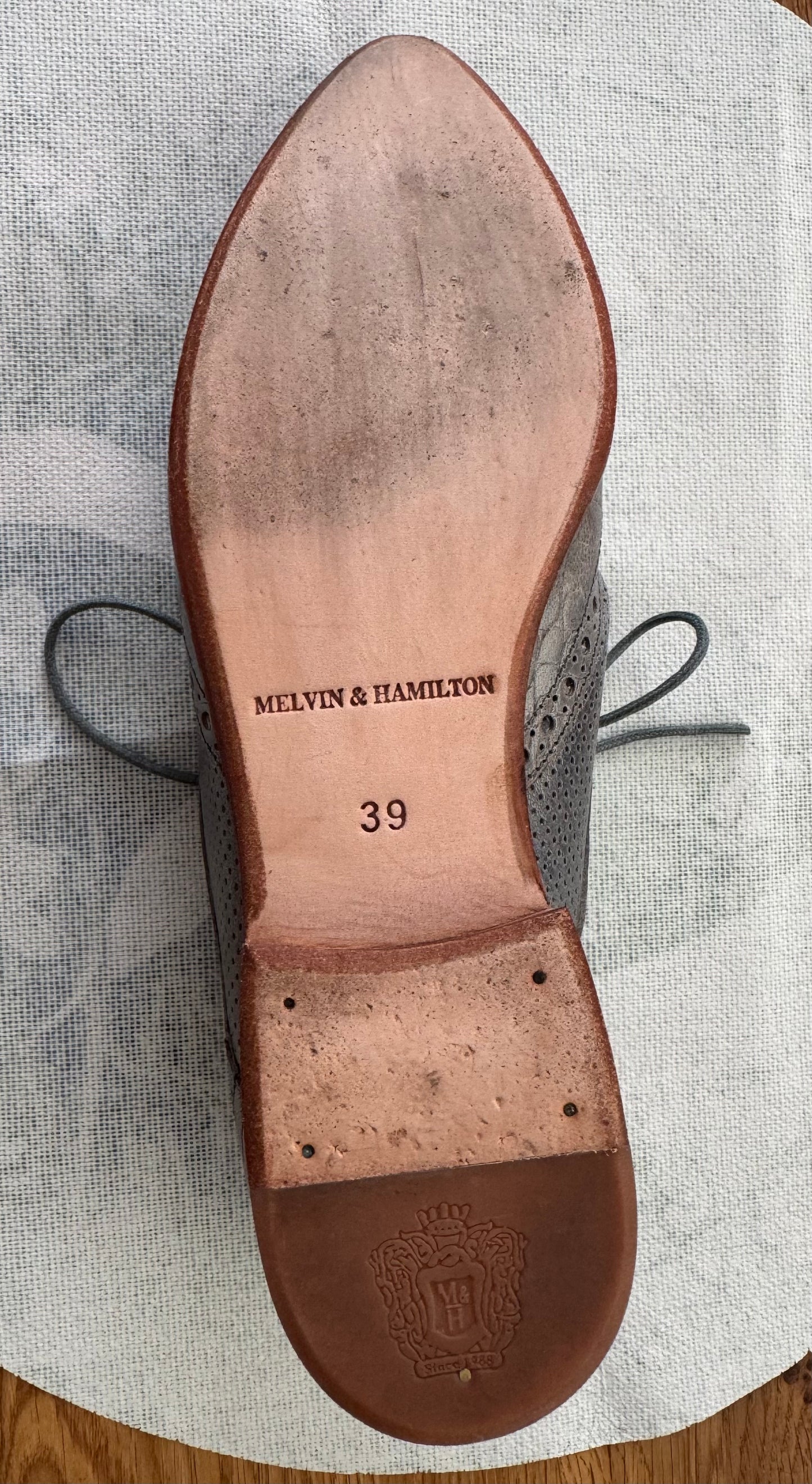 Graue Derby Schuhe Gr. 39