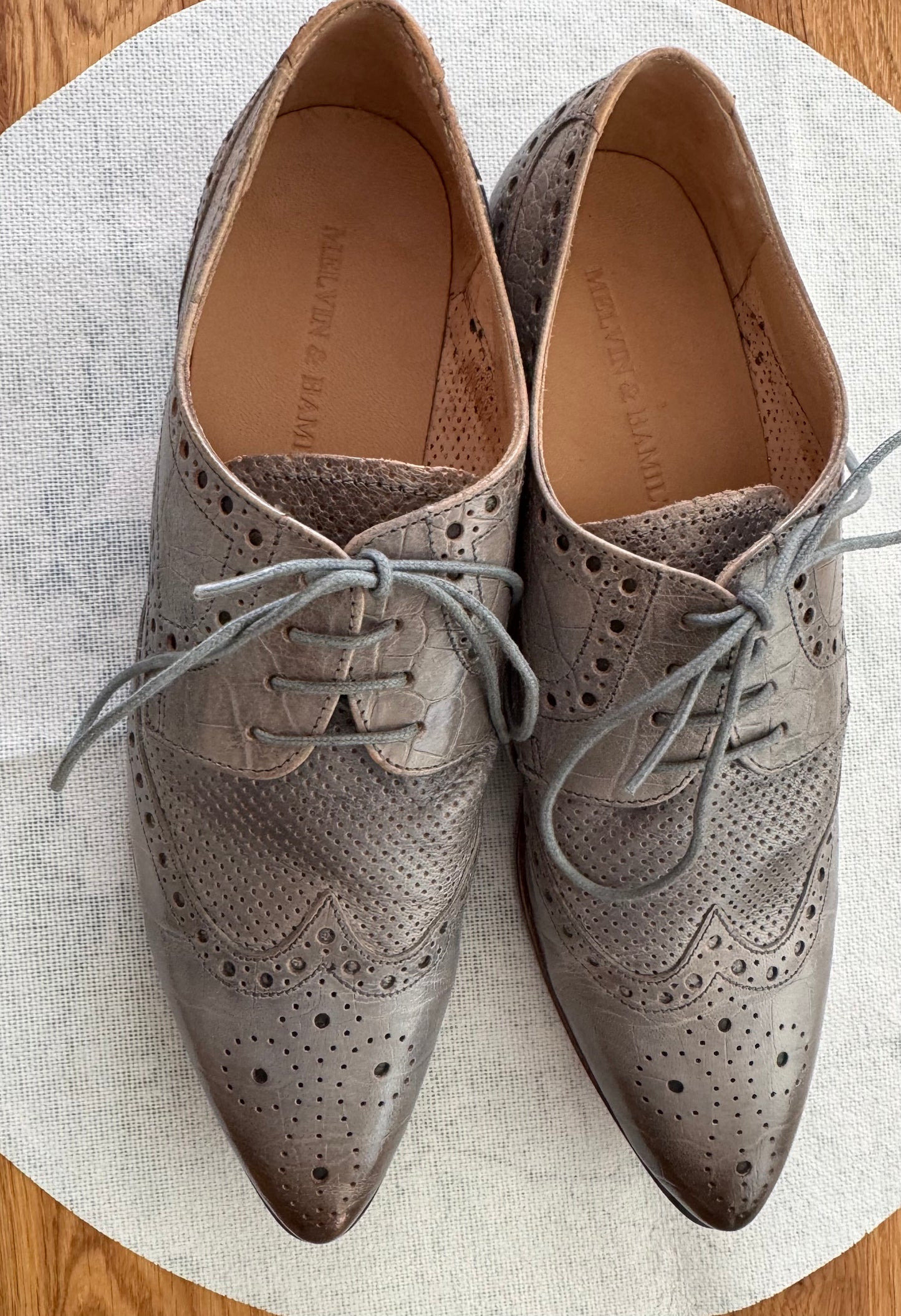 Graue Derby Schuhe Gr. 39