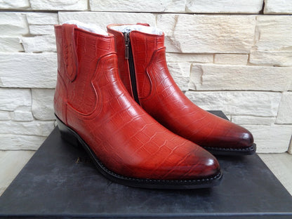 Gorgeous Melvin & Hamilton ankle boots Shyla 2 Croco Ruby Pull