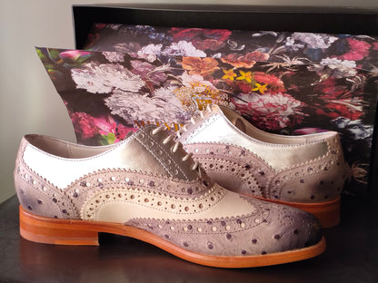 Schnürschuhe Damen Modell Selina 90 Vegas Ostrich Pepper