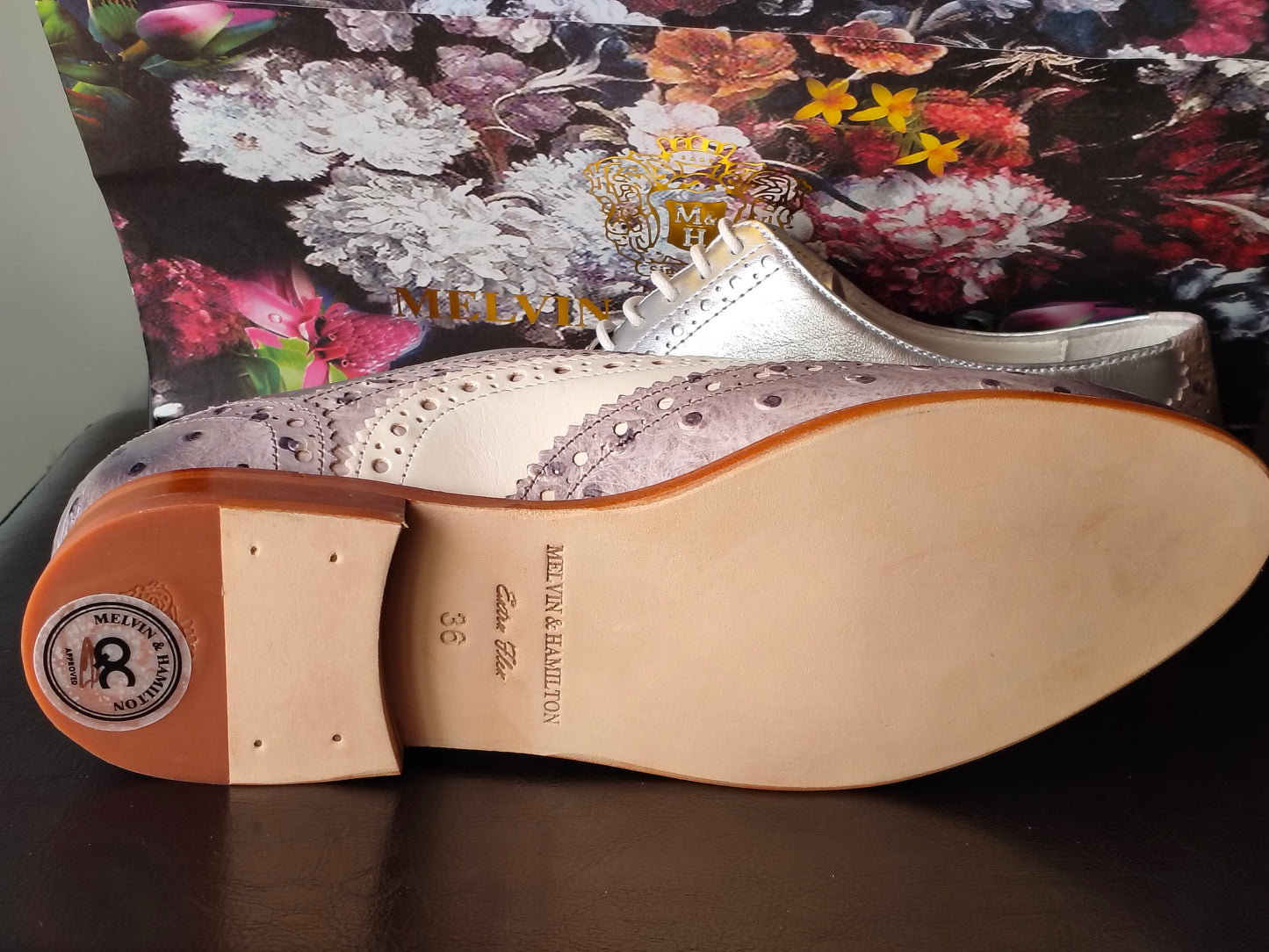 Schnürschuhe Damen Modell Selina 90 Vegas Ostrich Pepper