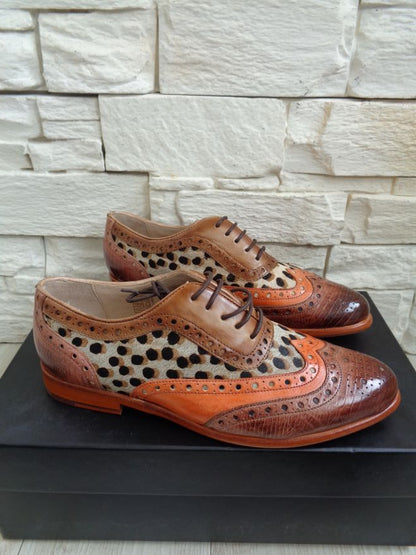 Wunderschöne Selina 56 Oxfords Modell Vegas Lizzard / Vegas Mild Orange