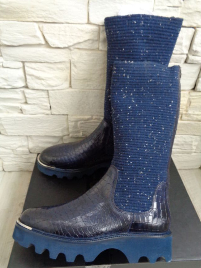 Bottes Elena 9 Vegas Crock Navy Textile Brina