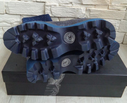 Bottes Elena 9 Vegas Crock Navy Textile Brina