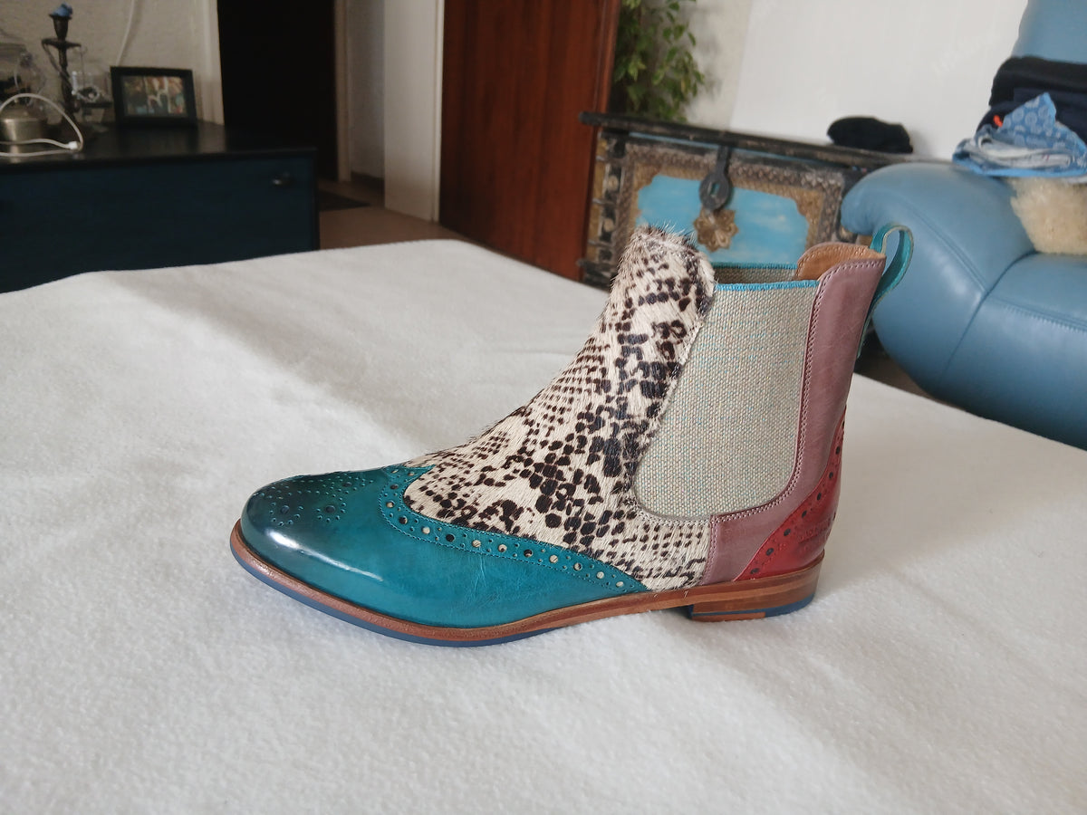SELINA 29 Bleu-Elastic lino -Beige- Turquoise