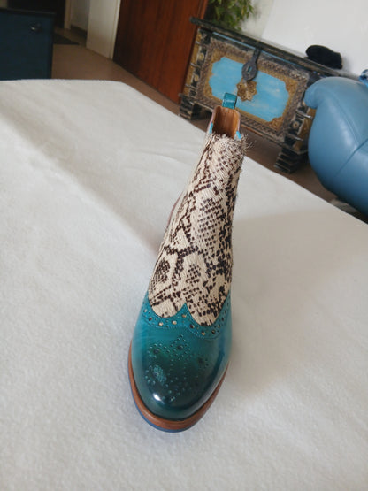 SELINA 29 Bleu-Elastic lino -Beige- Turquoise