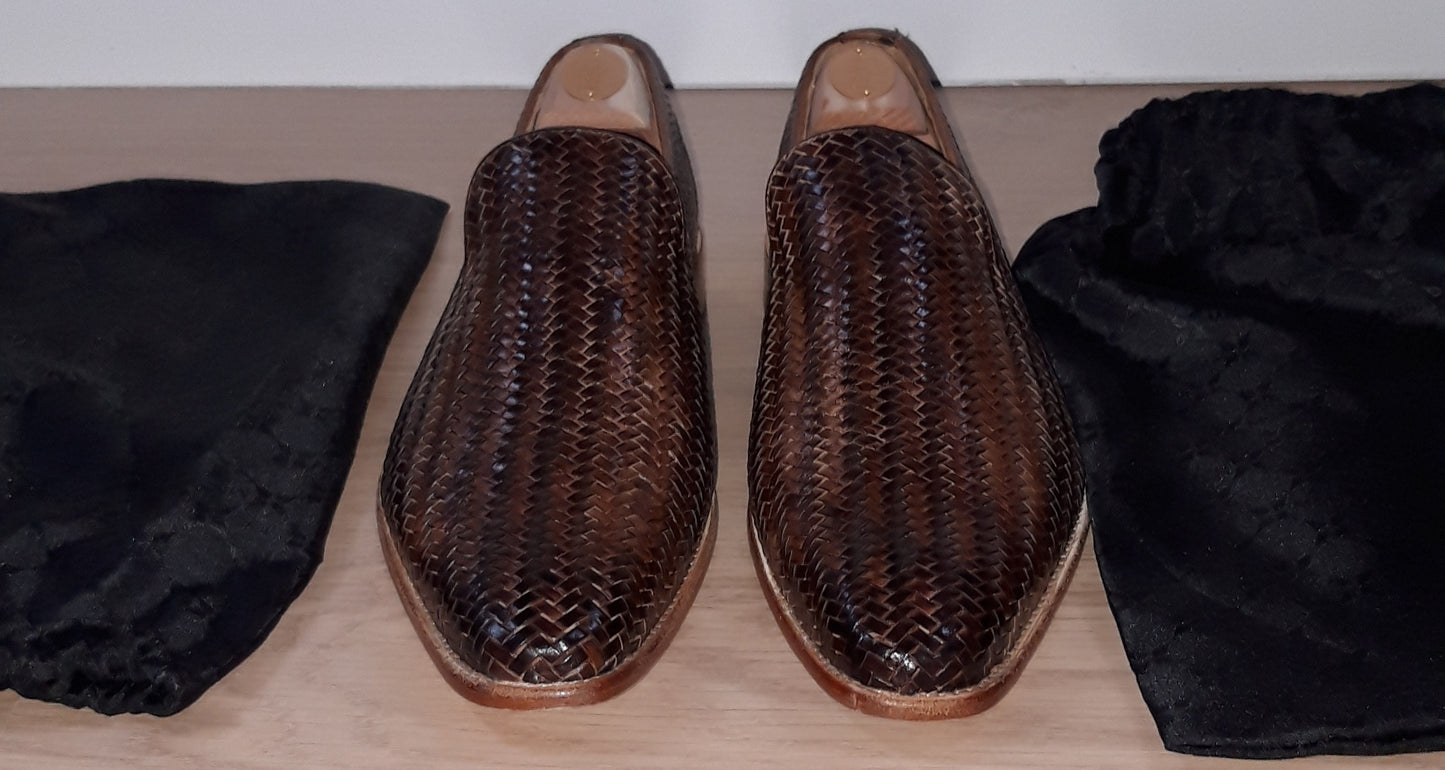 Leonardo - Geflochtene braune Loafer - Größe 44 nie getragen-