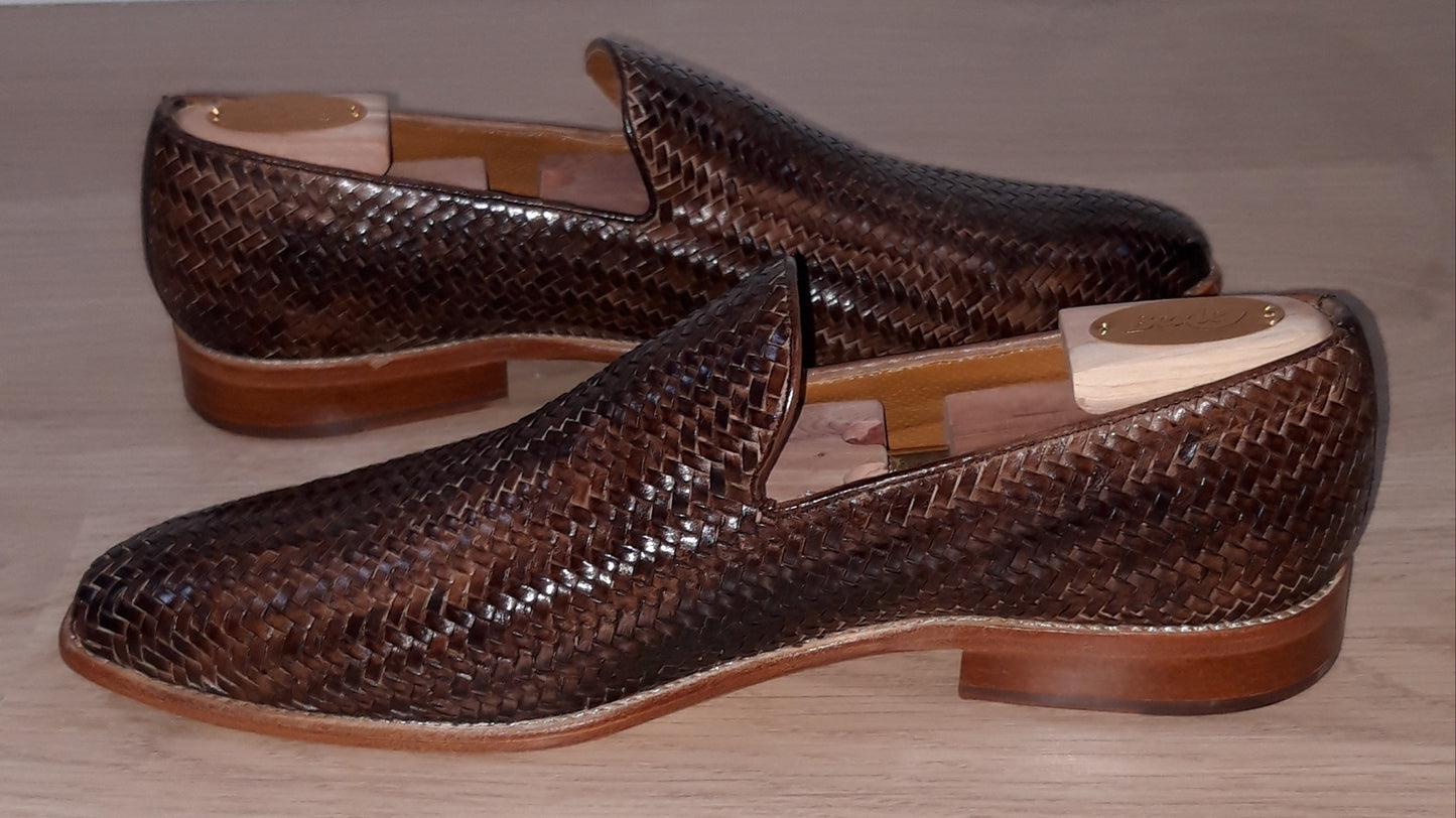 Leonardo - Geflochtene braune Loafer - Größe 44 nie getragen-