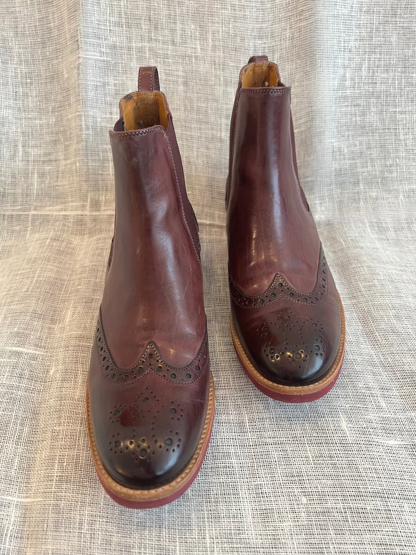 Red ankle boots, women, size 41 very good condition